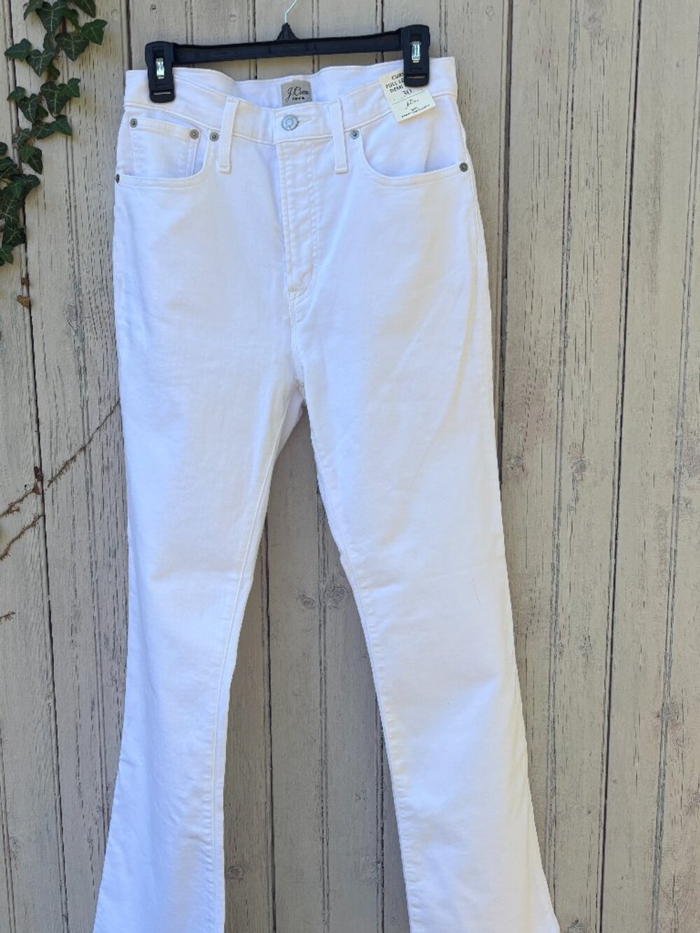 J.Crew Curvy Full Length Demi Boot Jean | White | Size 30 | NWT